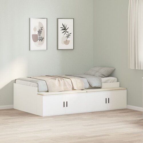VidaXL Krevet s pohranom Bijeli 90x200 cm Slike