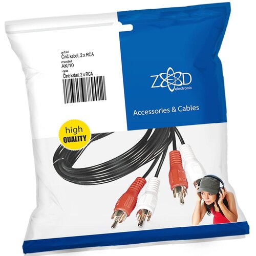 Zed Electronic Činč kabl 10 met., 2 x RCA - AK/10, Crni Cijene