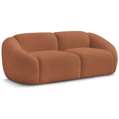 Bobochic Paris Narančasta sofa od bouclé tkanine 230 cm Tina –