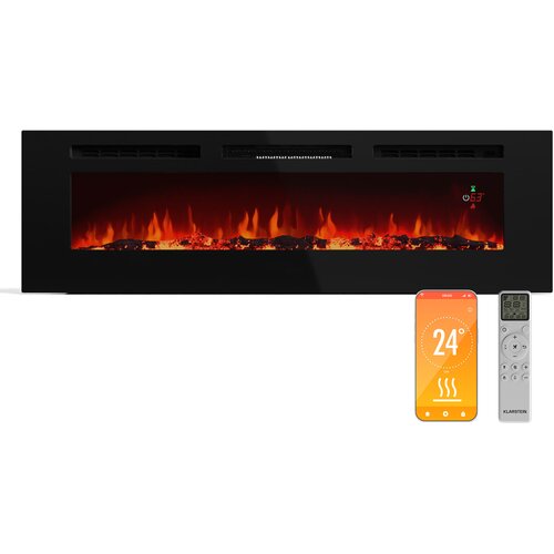 Klarstein Galeras Smart Intelligent Electric Fireplace | 2 nastavitvi temperature | 16 - 30°| Iluzija plamena LED | Možnost povezave z IOT Cene