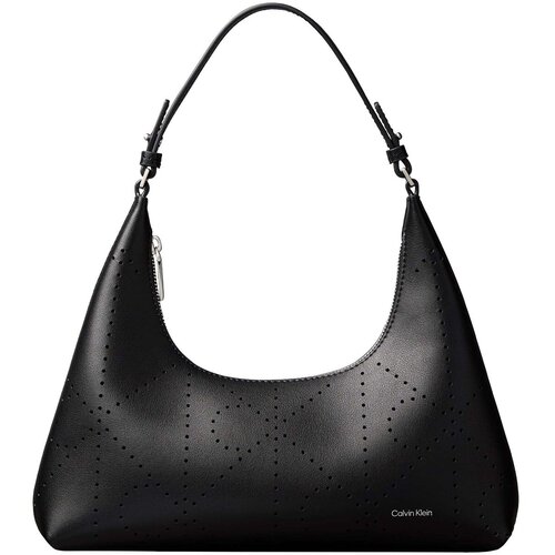 Calvin Klein Jeans Ročne torbice Emblem Aop Perfor Lthr Bag Črna Cene