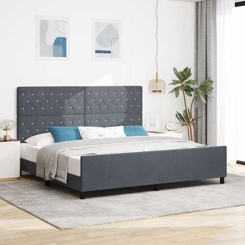 VidaXL Krevet Tamno Sivi 200x200 cm Bar&amp;scaron;un Slike