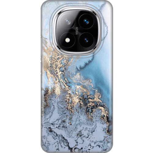  Maska za telefon Silikonska Print za Xiaomi Redmi Note 14 Pro Plus (EU) Blue Gold Marble Cene