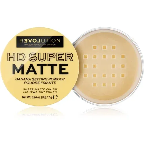 Revolution Relove HD Super Matte transparentni fiksacijski puder z mat učinkom odtenek Banana 7 g