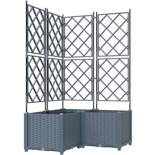  Vrtna saksija 3 pcs Svijetlo siva 80 x 80 x 143 cm Plastika Slike