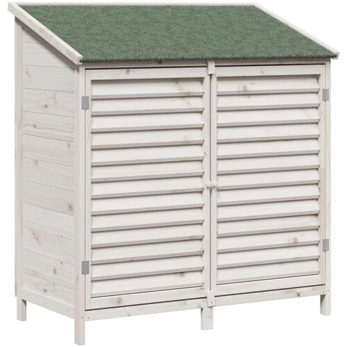vidaXL Vrtno skladi&scaron;če Bela 106 x 56 x 113,5 cm Trdna smreka, (5000235342) Cene