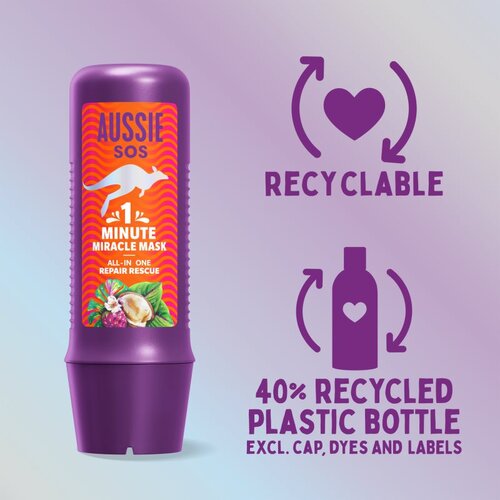 Aussie 1 Minute Miracle Repair Rescue intenzivna hranilna maska za suhe in po&amp;scaron;kodovane lase 250 ml Slike