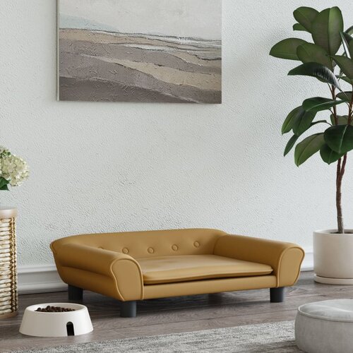 VidaXL Krevet za pse smeđi 70 x 48 x 22 cm bar&amp;scaron;unasti Slike
