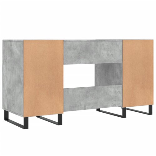  Radni stol boja betona 140 x 50 x 75 cm od konstruiranog drva Siva Slike