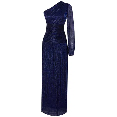 Trendyol Saks Fitted Knitted Long Evening Dress & Prom Dress