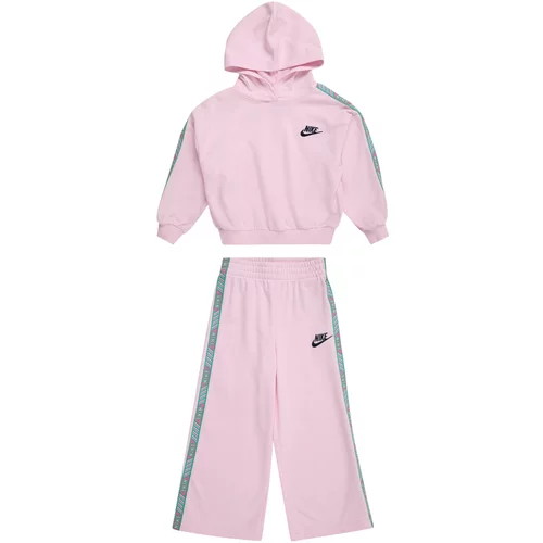 Nike Sportswear Jogging komplet 'HAPPY CAMPER' žad / prljavo roza / crna / bijela