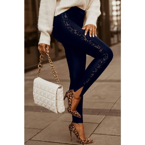 Fenzy Elegantne Taijce Od Umjetne Kože S Čipkom Margaretta, Tamnoplave Cijene