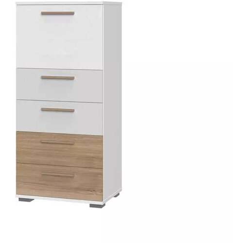 Jela KOMODA ARC B5-Bela mat lak/perla siva mat lak/pacifik oreh Slike