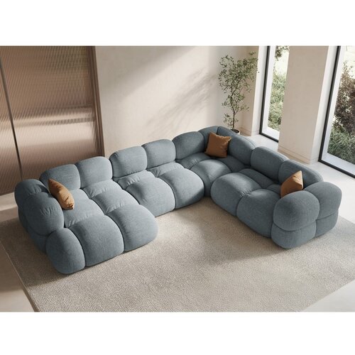 Cosmopolitan Design Svetlo modra kotna sedežna garnitura (desni kot/v obliki črke &amp;quot;U&amp;quot;) Loretto &amp;ndash; Slike