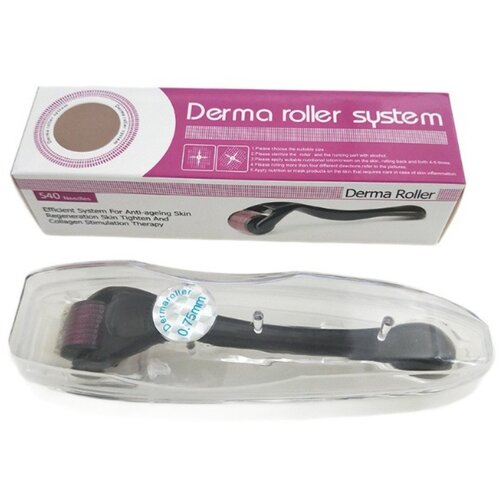 INF Derma Roller 540 iglic 2.0mm Črn ABS za obraz in telo, profesionalno, (5000339463) Slike