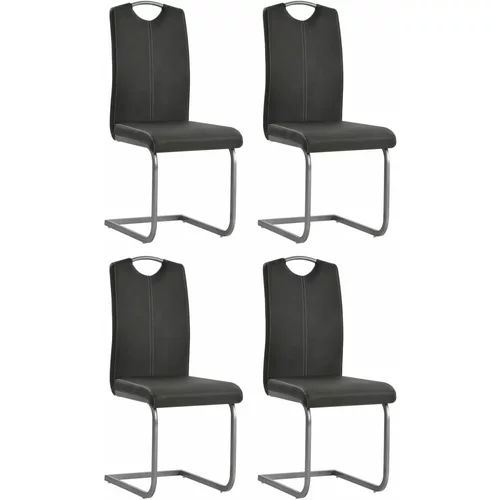  konzolne blagovaonske stolice od umjetne kože 4 kom sive
