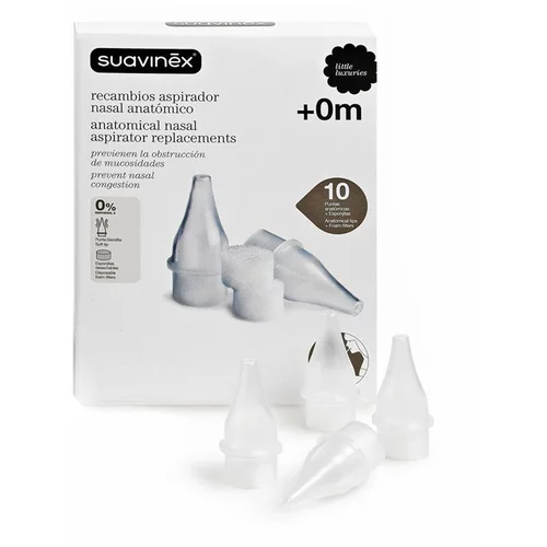 Suavinex Anatomical Nasal Aspirator Replacements nadomestni nastavki za nosni aspirator 12 kos