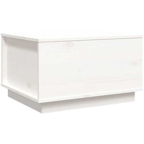 VidaXL Klubska mizica bela 60x50x35 cm trdna borovina, (20715800) Slike