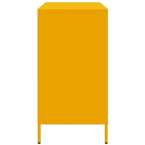 VidaXL Komoda gorčično rumena 101,5x39x73,5 cm hladno valjano jeklo Slike