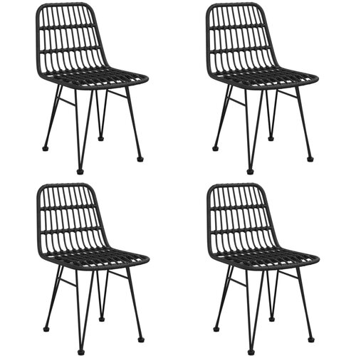  5-dijelni vrtni blagovaonski set od poliratana crni Crna Dužina stola 80 cm Slike