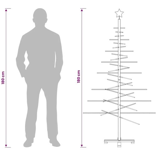  Drveno božićno drvce 180 cm Bambus i masivno borovo drvo - 180 cm Tamno smeđa Slike