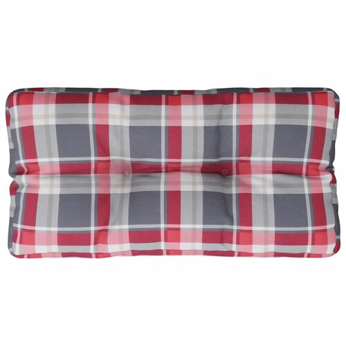 VidaXL Blazina za kavč iz palet rdeča karo 80x40x12 cm, (21413547) Slike