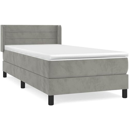 Box spring krevet s madracem svjetlosivi 90x190 cm bar&amp;scaron;unasti Slike