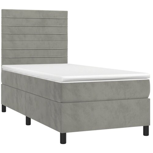 Box spring krevet s madracem svjetlosivi 100x200 cm bar&amp;scaron;unasti Slike