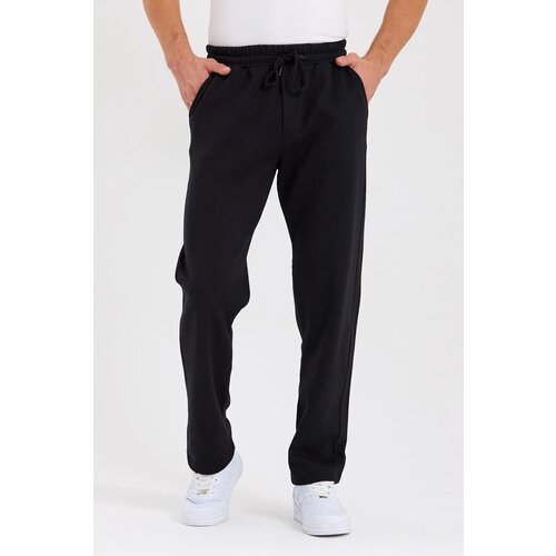 Dewberry 62819 Straight Leg Back Pocket Detailed Sweatpants-BLACK Slike