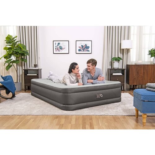 Bestway Fortech Napihljiva postelja z vgrajeno tlačilko 203x152x46 cm Cene