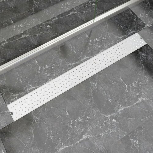 vidaXL odvod za Tuš od Nehrđajućeg Čelika Dizajn s Kružićima 1030x140 mm Cijene