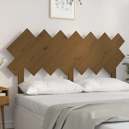 VidaXL Posteljno vzglavje medeno rjavo 151,5x3x81 cm trdna borovina Slike