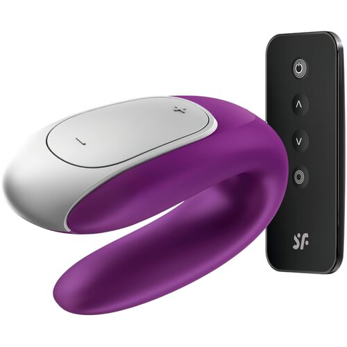 Satisfyer Double Fun - pametni, vodoodporni, radijsko vodeni vibrator na baterije (vijolična) Cene