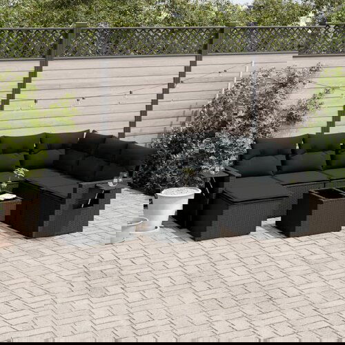 vidaXL 8-dijelni set vrtnih sofa od poliratana s jastucima crni Cijene