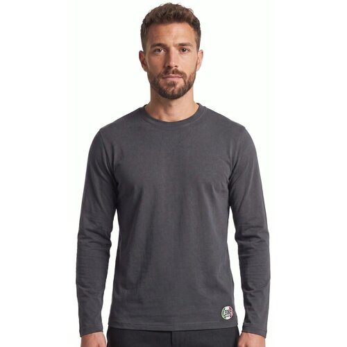 Leone 1947 Majice z dolgimi rokavi Man Long Sleeves Patch Siva Slike