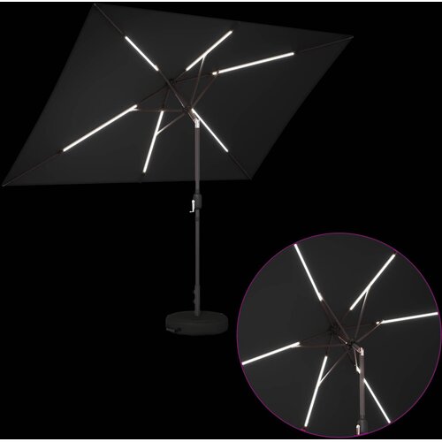  Suncobran za vrt s LED svjetlima i postoljem 200 x 300 cm Slike
