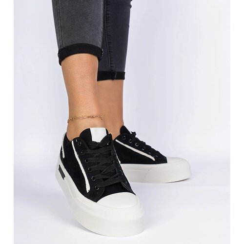 Gemre Black women's fabric platform sneakers Verinos Cene