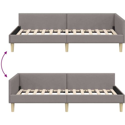  Kutni okvir kreveta Ostalo s uzglavljem Sivo-smeđa 100 x 200 cm Slike