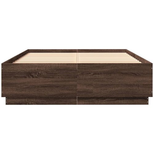  Okvir za krevet s LED svjetlima boja hrasta 150 x 200 cm drveni Slike