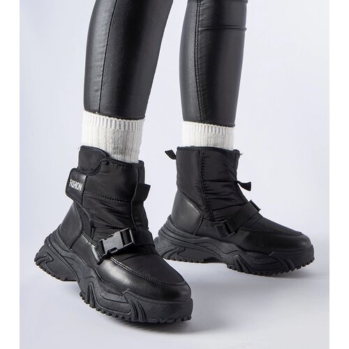 Gemre Black insulated Velcro snow boots Mernicco Cene