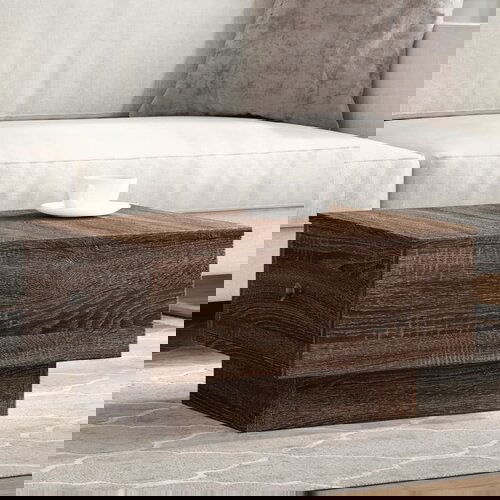 VidaXL Klubska mizica rjavi hrast 60x45x31 cm inženirski les Slike