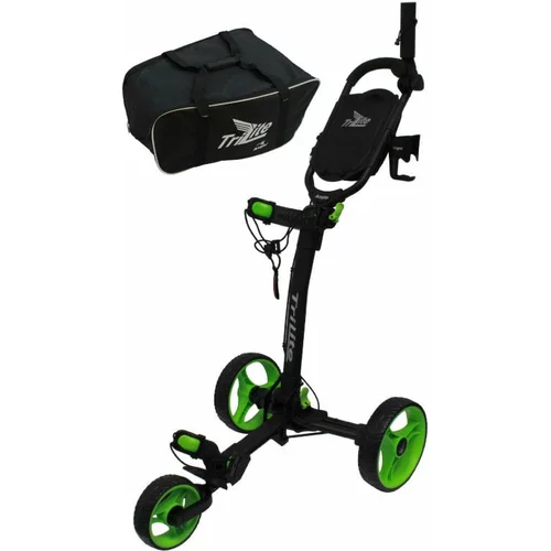 Axglo TriLite 3-Wheel Trolley SET Black/Green Ručna kolica za golf