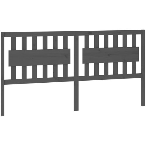  Uzglavlje za krevet sivo 185,5 x 4 x 100 cm od masivne borovine Slike