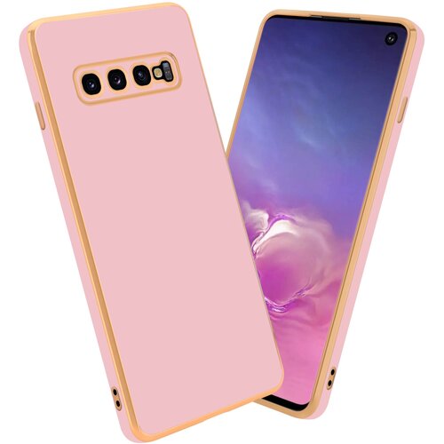 Cadorabo Ohi&scaron;je, združljiv s Samsungom v sijajnem roza - zlati - za&scaron;čitni pokrov iz fleksibilnega silikona TPU in z za&scaron;čito pred kamero, (20593826) Cene