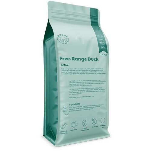 Buddy Pet Foods Free-Range Duck - hrana za aktivne odrasle pse sa pačetinom (2kg, 12kg) 12kg Slike