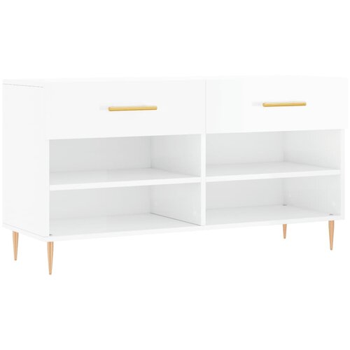 Maison Chic Regal za čevlje - Polica za čevlje visok sijaj bel 102x35x55 cm inženirski les, (21777721) Cene