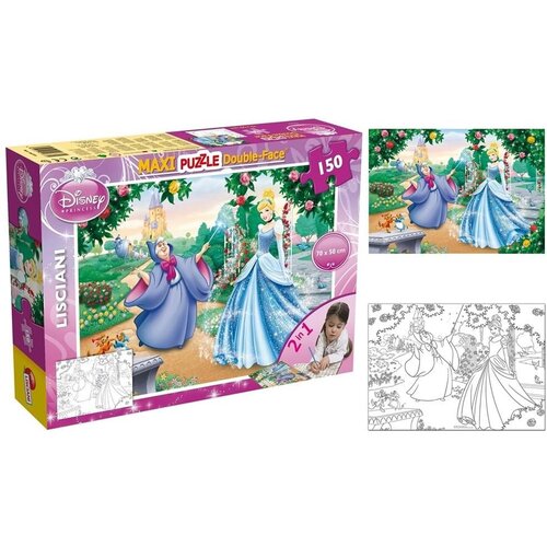 Lisciani Disney Pepeljuga 2 u 1 maxi puzzle od 150 dijelova i bojanka 70x50cm - Lisciani Cijene