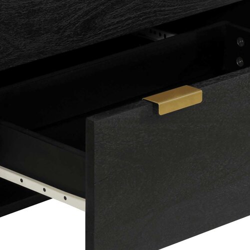  Komoda crna 60 x 33 x 75 cm konstruirano drvo Slike