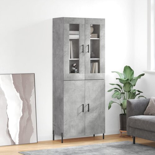 vidaXL Visoka komoda siva betona 69 5x34x180 cm od konstruiranog drva Cijene