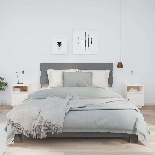  Noćni ormarići 2 kom bijeli 40 x 34 x 55 cm od masivne borovine Cijene